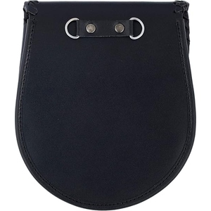 Sporran en cuir noir de qualité supérieure avec motif celtique en relief, emblème tête de cerf argentée, bord tressé, kilt écossais traditionnel - Product Image 2