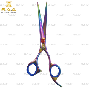 Ciseaux de coiffure professionnels multicolores arc-en-ciel RAA-184, acier inoxydable japonais, lames de coupe longue durée - Product Image 2