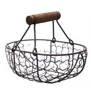 Panier à fruits en fil métallique de couleur noire de forme ovale, design élégant pour la maison, la cuisine, la table, panier à fruits - Product Image 5