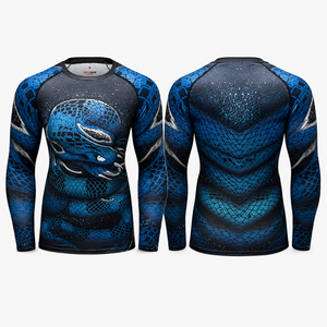 Maillot de compression à manches longues imprimé serpent personnalisé pour MMA, BJJ, grappling – Fabricant OEM ODM - Product Image 1