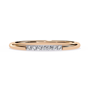 Anillo minimalista de diamantes naturales, corte redondo, diamantes excelentes, oro macizo de 14K/18K, diamantes VVS originales, anillos de moda para mujer - Product Image 3