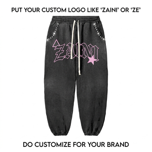 กางเกงจ็อกเกอร์ ZAINI 420 GSM ผ้าคอตตอนทวิลล์พรีเมียม ซักแล้ว จับจีบ มีเชือกผูก เอวสูง น้ำหนักเบา สีดำชาร์โคล สตรีทแวร์สุดหรู - Product Image 1