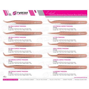 Pince à épiler en acier inoxydable de haute qualité Diamond Grip Extension de cils Volume de botte multi-pointes beauté marque privée en vrac fin - Product Image 6