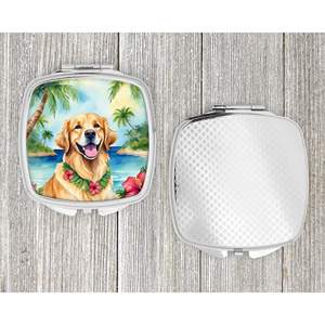 Golden Retriever Luau Miroir de maquillage de voyage compact Portable Pliant Handheld Design Cadeau pour femmes et filles - Product Image 4