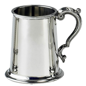 Mug à bière en acier inoxydable à double paroi, personnalisé avec logo, poli miroir, style tinier, avec poignée vintage à motif roulé, vente en gros - Product Image 1