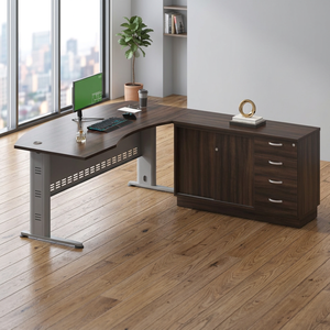 Bureau de direction moderne et élégant de 1,80 m avec plateau en bois mélaminé, système de bureau autonome AY - Product Image 1