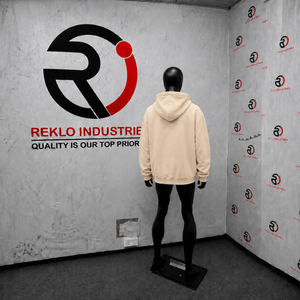 Sudadera con capucha extragrande beige con cremallera completa, estampado gráfico Wake Up, estilo urbano, para hombre, de tejido grueso, corte casual personalizado - Product Image 4