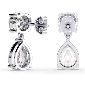 REYES High Quality 925 Sterling Silver Pear Cut 4.76 Carat Moissanite Screw <b>Back</b> <b>Drop</b> Earrings Professional Jewelry For Women - Product Image 3