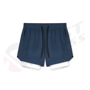 Vêtements de sport respirants à séchage rapide avec poche zippée à l'arrière, shorts de course, shorts de sport décontractés pour hommes, 100% coton - Product Image 6
