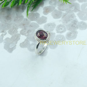 Anillo de granate rojo, anillo de plata de ley 925, anillo de piedra roja, anillo minimalista, joyería de granate, regalo de cumpleaños para esposa, novia, madre - Product Image 6