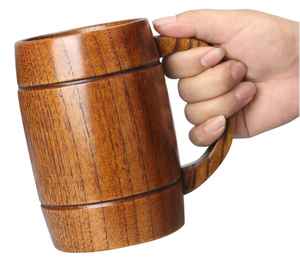 Taza de Café de Madera de Mango Hecha a Mano de Alta Calidad, Rústica Natural, Ecológica, a Prueba de Fugas, Duradera, Artesanía Tradicional, Personalizable - Product Image 1