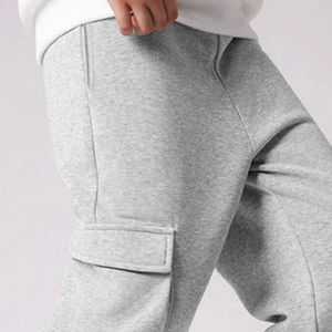 Midweight Casual Sweatpants <b>Elastic</b> Waist Stretchable Breathable Waterproof Quick Dry Canvas Mid Waist Straight Pattern - Product Image 3
