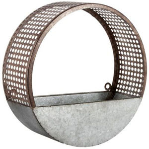 Lot de 3 jardinières murales en métal galvanisé, style rustique demi-rond, pour intérieur et extérieur, directement de l'usine - Product Image 3