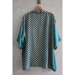 Robe kimono en soie pour femmes, style bohème, faite à la main, longue, imprimée, sexy, robe de mariée, vêtements de nuit, tenue de détente luxueuse et douce - Product Image 4