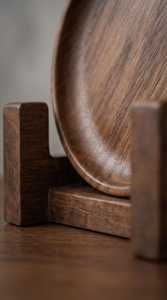 Platos de madera para servir, para el hogar, la cocina y la comedor, platos de madera hechos a mano con acabado liso y pulido - Product Image 4