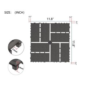 44 Pack Plastic <b>Interlocking</b> Deck <b>Tiles</b> 12\"x12\" Square Waterproof Outdoor Patio Decking <b>Tiles</b> for All Weather Use - Product Image 3