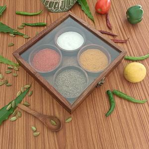 Artisan Wooden Spice <b>Box</b> for Kitchen Storage Spice Collection Masala Organizer <b>Herbs</b> Seasonings and Pantry Convenience - Product Image 5