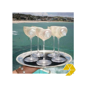 Verre à vin Coquillage Tropical pour la décoration de table côtière, les bars à domicile, la mise en scène des restaurants, les mariages sur la plage et les articles cadeaux inspirés de l'océan - Product Image 1