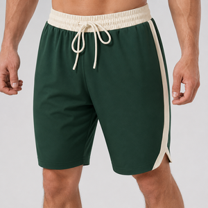 Shorts de sport pour hommes personnalisés en gros, avec bande latérale contrastante et cordon de serrage, pour le fitness, le jogging et l'entraînement - Product Image 4
