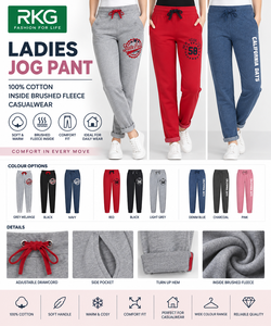 Women's Elastic Waist Anti-Wrinkle Terry Fabric Skinny Fit Flat Front 100% Cotton <b>Jog</b> <b>Pant</b> ODM - Product Image 3