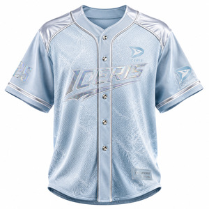 Maillot de baseball en maille polyester premium, uni, pour softball, vente en gros, faible MOQ, marque privée, entièrement boutonné - Product Image 1