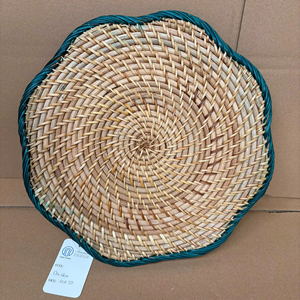 Handwoven <b>Round</b> <b>Placemat</b> with Scalloped Edge Natural Rattan Table Mat Decorative Dining <b>Placemat</b> Eco Friendly Tableware Boho - Product Image 1