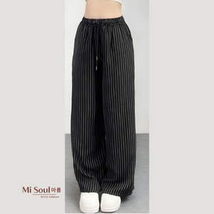 Pantalon Harem Femme Coupe Droite Taille Élastique Cordon de Serrage Respirant Coupe-Vent Imperméable Nœud Perlé Streetwear Décontracté OEM - Product Image 4