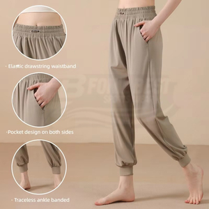 Pantalon de yoga taille haute à motif écossais effet glaçon, double poche latérale, sans couture, grandes tailles, services OEM en gros - Product Image 2