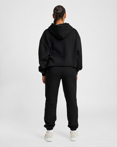 Sudadera con capucha bordada de invierno con cremallera para mujer y hombre, de forro polar, color liso, corte regular, 100% algodón orgánico, anti-bolitas - Product Image 2