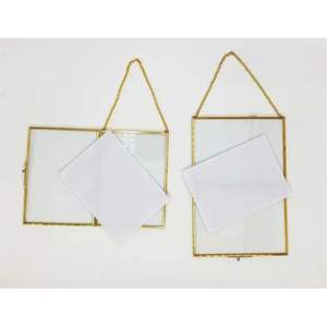 Wholesale Hanging Brass Geometric Glass <b>Frame</b> <b>Double</b> <b>Sided</b> Art Display <b>Frame</b> Hexagon Floating <b>Photo</b> <b>Frame</b> for Pressed Flower - Product Image 2