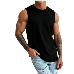 <b>Mens</b> Sleeveless <b>Muscle</b> Tank <b>Top</b> Casual Loose Fit O-Neck Summer Gym Workout Training Streetwear Lightweight Knitted 100% Cotton - Product Image 1