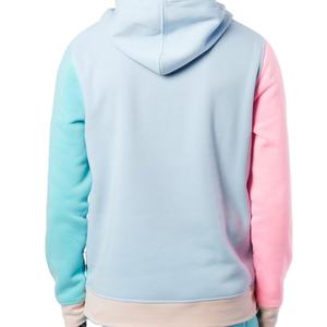 Sweat à capuche à blocs multicolores pour hommes de haute qualité 100% coton polaire pour les techniques brodées d'hiver - Product Image 2