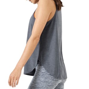 Débardeur gris sans manches pour femme, col rond, tricoté, couleur unie, style décontracté, respirant, 100% coton, Worjout - Product Image 2