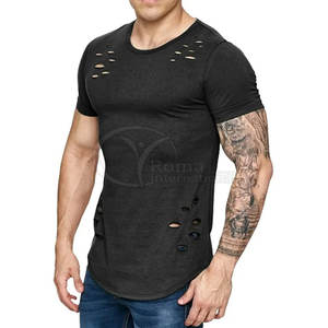 Camiseta de Hombre, Corte Ajustado, Elástica, Desgastada, Manga Corta, Verano, Moda, Personalizada, Casual - Product Image 2