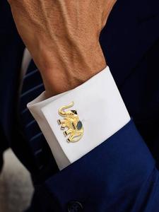 Luxury Gold Plated Elephant <b>Cufflinks</b> for Men Black Enamel Formal <b>Shirt</b> Accessories Wedding Business Gift Animal Cuff Links - Product Image 1