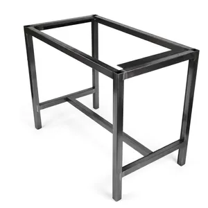 Steel Square Table Frame Black Industrial Durable Coated Metal Structure - Product Image 2