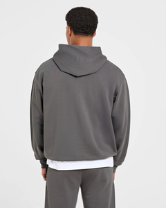 High Demanding Custom <b>Charcoal</b> Zip Hooded Sweater <b>Jogger</b> Men Autumn Tracksuit Heavyweight Polyester Jogging Suit Front Logo - Product Image 4