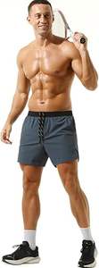 Shorts de sport pour homme de qualité supérieure, séchage rapide, pour la musculation, avec poches zippées - Product Image 3