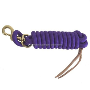 Wholesale Manufacturer Equestrian Customized Horse Racing Equestrian Lead Rope with Brass <b>Snap</b> <b>Hook</b> - Product Image 2
