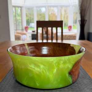 Elegante Tazón Redondo de Madera y Resina Ecológico para Almacenamiento de Alimentos en la Cocina y Contenedor Lavable - Product Image 2