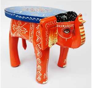 Taburete Decorativo de Madera con Forma de Elefante, Diseño Art Deco Hecho a Mano, Pintado a Mano, Ecológico, Ligero, para Hogar u Oficina - Product Image 3