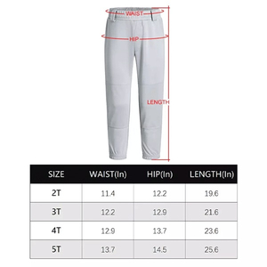 กางเกงเบสบอล/ซอฟต์บอลสั่งทำพิเศษ เอวยางยืดสูง ทนทานเป็นพิเศษ โพลีเอสเตอร์ 100% ป้องกันแบคทีเรีย ระบายอากาศ แห้งเร็ว มีซิป - Product Image 5