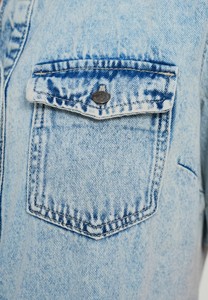 Robe moulante vintage en jean 100 % coton à col carré et boutons sur le devant avec poches, séchage rapide, coupe ajustée, pour femme, collection été – Meilleure vente - Product Image 6