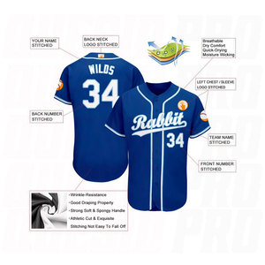 Maillot de baseball en polyester durable, tissu respirant et anti-humidité, impression personnalisée disponible, tailles homme et unisexe pour adultes, col en V - Product Image 3