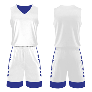 Uniforme de Baloncesto Blanco con Cuello en V, Sin Mangas, Transpirable, Estampado, Conjunto de Camiseta y Pantalones Cortos Deportivos, Diseño Personalizado con Nombre del Equipo, Nombre y Número - Product Image 2