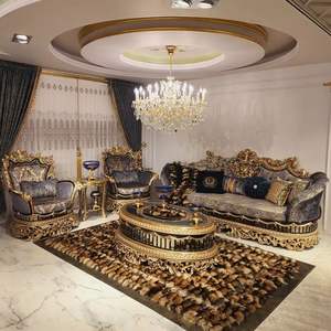 Juego de Sofás de Lujo en Madera Negra con Esponja, Estilo Clásico Post Ranch Inn, para Sala de Estar de Apartamento, Indonesia - Product Image 4