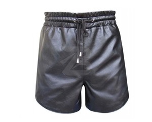 Shorts en cuir PU faits main pour hommes – Décontractés, élégants, sportifs, taille haute, tendance, respirants, écologiques, avec cordon de serrage - Product Image 5