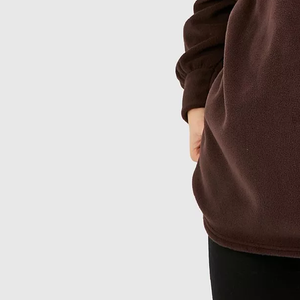 เสื้อสเวตเชิ้ตคุณภาพสูงแบบซิป 1/4  สำหรับผู้หญิง ทรงโอเวอร์ไซส์ ผ้าเท็ดดี้ฟลีซ คอตั้ง ซิปครึ่งตัว  แบบวอชดี้  พร้อมฮู้ด - Product Image 3