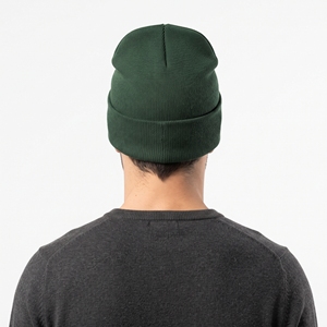 Ensemble bonnet et écharpe d'hiver unisexe personnalisé en tricot vert avec logo brodé, en acrylique doux, chaud, coupe-vent, pour le ski et les activités de plein air - Product Image 2