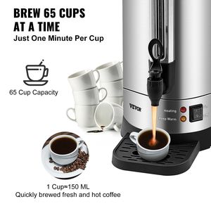 Urne à café commerciale en acier inoxydable 1500W 110V, 65 tasses, grande machine à thé électrique, distributeur, brassage rapide - Product Image 3